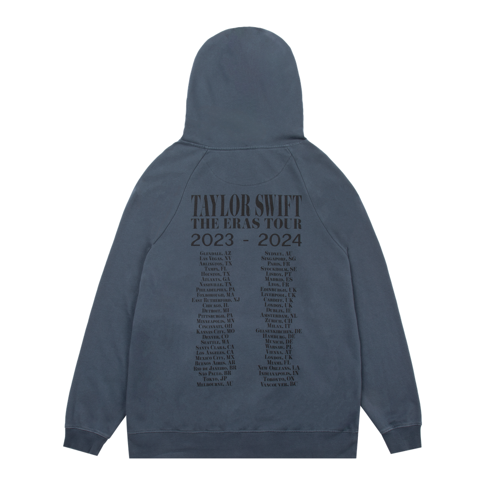 Taylor Swift The Eras II Tour Washed Blue Hoodie back